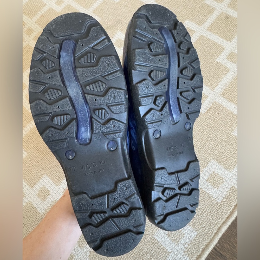 New Sloggers Waterproof Rain Garden Shoes Outdoor Blue Paw Print Slip On Size 10 - Picture 7 of 9